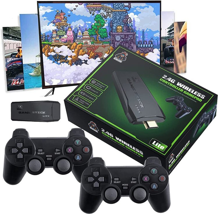 Retro 4K Game Stick M8 – 10,000 Games, 64GB, 2 Wireless Controllers